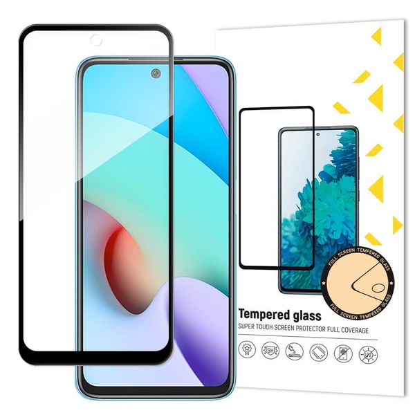 Wozinsky Super Resistente Colla Piena Vetro Temperato Per Schermo Intero Con Telaio Caso Amichevole Xiaomi Redmi 10 Nero-image