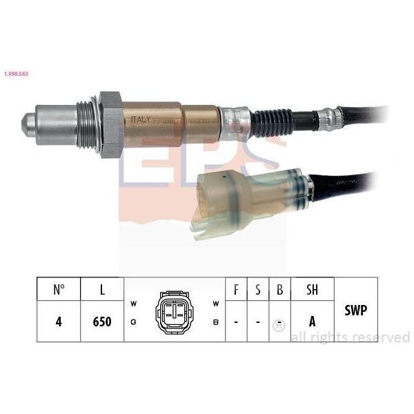 Sonda Lambda Eps Per Suzuki Swift Iii (Mz, Ez) Sonda Planare Riscaldata 650 Mm 1.998.563-image