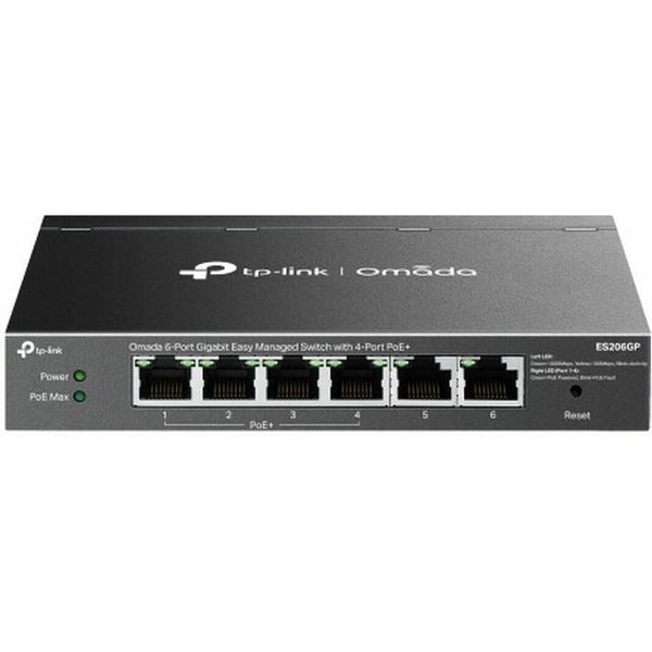 TP-LINK Tp-Link Omada ES206GP Switch Di Rete Gestito Gigabit Ethernet (10/100/1000) Power Over Ethernet (Poe) Nero-image