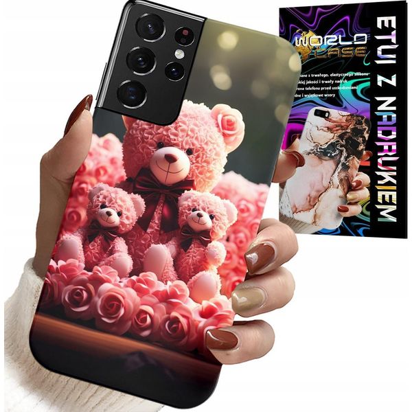 Etui Per Samsung Galaxy S21 Ultra - Famiglia Di Orsi Rosa Souvenir +Fole-image