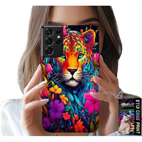 Caso Per Samsung Galaxy S21 Ultra - Flower Design Tiger Tiger + File-image