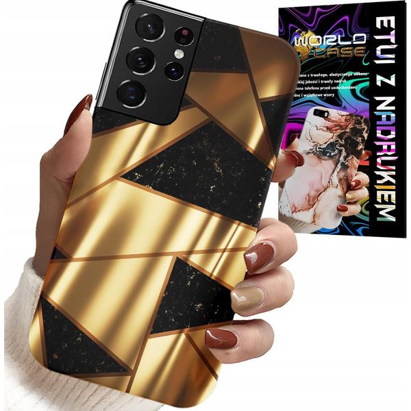 Etui Per Samsung Galaxy S21 Ultra - Design Elegante Oro + File Idro-image