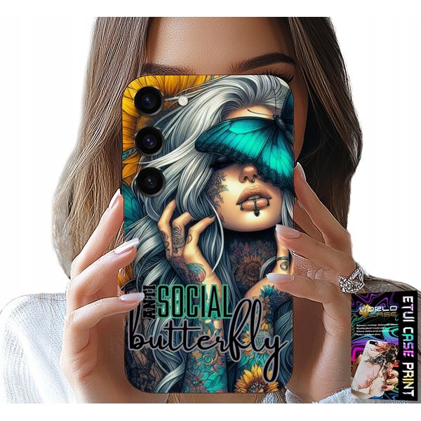 Custodia Per Samsung Galaxy S23 - Anti Social, Butterfly, Butterfly, Femminile-image