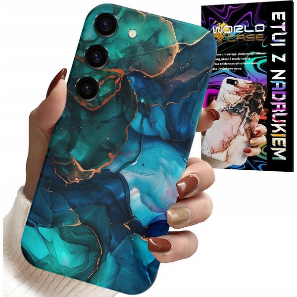 Custodia Per Samsung Galaxy S23 - Design Del Retro In Marmo Blu Verde-image