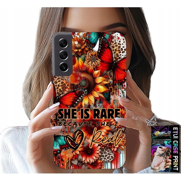 Custodia Per Samsung Galaxy S21 - Lei È Rara, Girasoli, Fiori, Farfalle-image