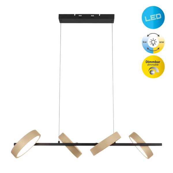 NÄVe Led Pendelleuchte "Tessa", Beige (Natur), 4, Ø 23Cm H: 150Cm, 1 Stk., Leuchten, Dimmbar Per Touch, Inkl. Cct-Funktion, Warmweiß/Neutralweiß/Kaltweiß, Led Pendelleuchte-image