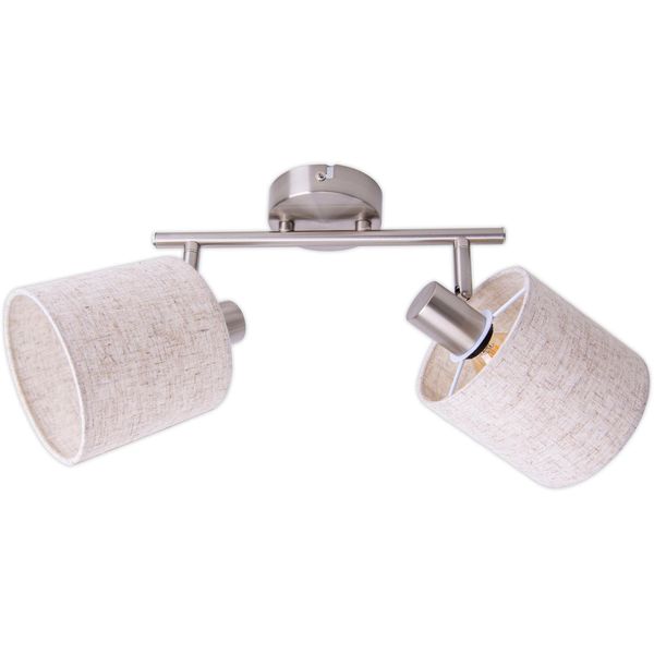 Näve Deckenleuchte "Maron", Beige (Natur), 2, Ø 12Cm H: 20,7Cm, 1 Stk., Leuchten, 2Er Deckenleuchte, Wandleuchte, Spot, 2Xe14 Max. 40W, Metall/Textil, Deckenspot-image