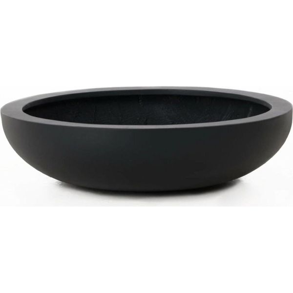 Vivanno Ciotola Decorativa In Fibra Di Vetro Plana, Antracite Opaco - 54X14 Cm-image