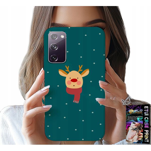 Custodia Per Samsung Galaxy S20 Fe - Renna Su Sfondo Verde Disegni Natalizi-image
