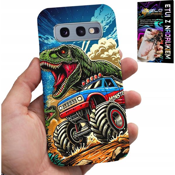 Custodia Per Samsung Galaxy S10E -Dinosauro In Monstertruck Disegni Per Bambini-image