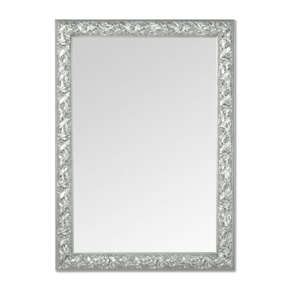 Mo.Wa Specchio Specchio Da Parete Moderno Argento Rettangolare 69X49 Cm Cornice In Legno Classico Camera Da Letto Corridoio Poltrona Specchio Guardaroba Specchio Medicazione Specchio Soggiorno-image