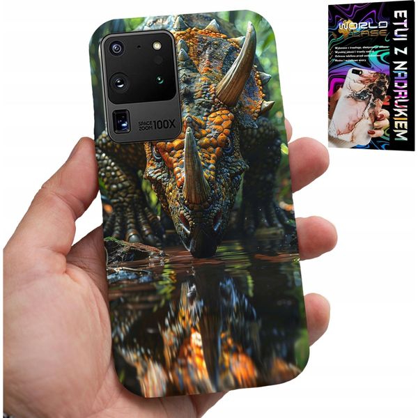 Etui Per Samsung Galaxy S20 Ultra - Dino Dinosauro Triceratopsem Futer-image