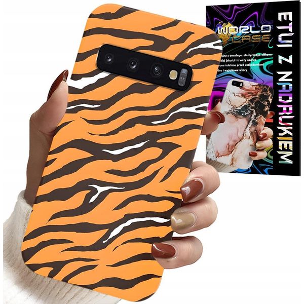 Custodia Per Samsung Galaxy S10 - Cover Posteriore A Strisce Di Tigre + Pellicola-image