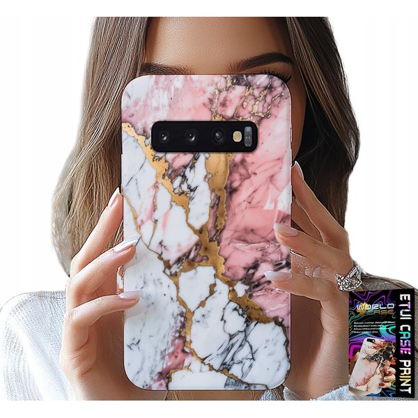 Custodia Per Samsung Galaxy S10 - Marmo Rosa E Bianco, Motivi In Pietra-image