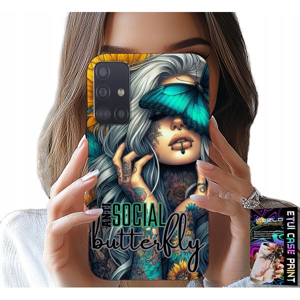 Custodia Per Samsung Galaxy M31S - Anti Social, Butterfly, Butterfly, Femminile-image