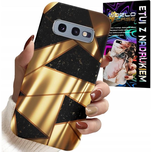 Custodia Per Samsung Galaxy S10E - Design Elegante Oro + Pellicola Idro-image