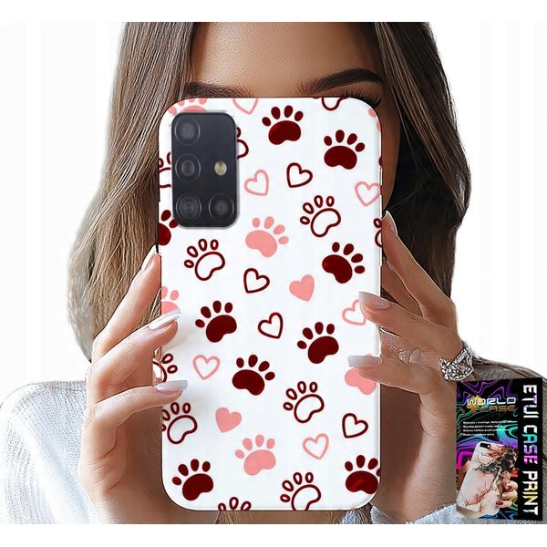 Custodia Per Samsung Galaxy A71 - Zampe Di Cane Su Sfondo Bianco, Cane, Gatto, Orso-image