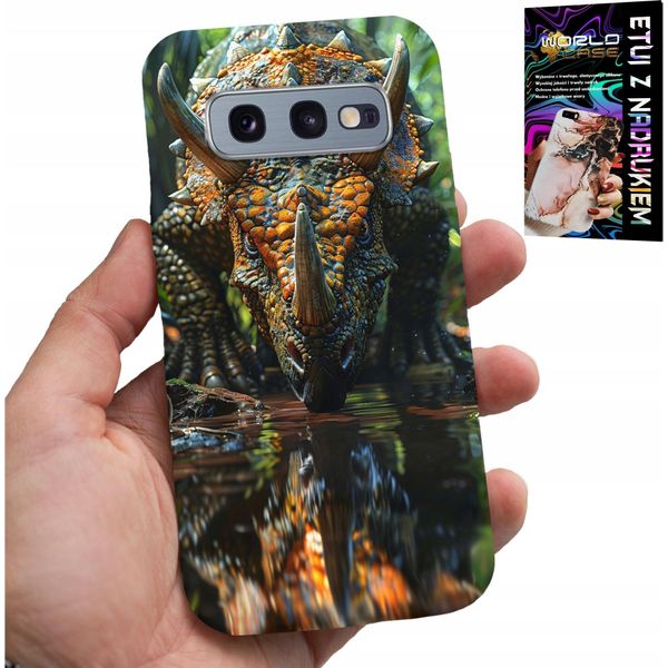 Custodia Per Samsung Galaxy S10E - Custodia Dino Dinosauro Triceratopo-image