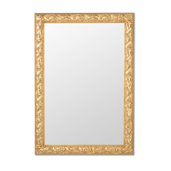 Mo.Wa Specchio Da Parete Moderno Oro 69X49 Rettangolare Cornice In Legno Classico Camera Da Letto Corridoio Poltrona Specchio Guardaroba Specchio Medicazione Soggiorno-image