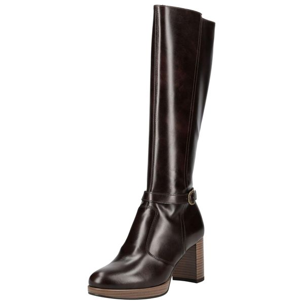 High-Heel-Stiefel Nero Giardini "Nero Giardini Stiefel Leder", Damen, Gr. 38, Braun (Dunkelbraun), Leder, Schuhe-image