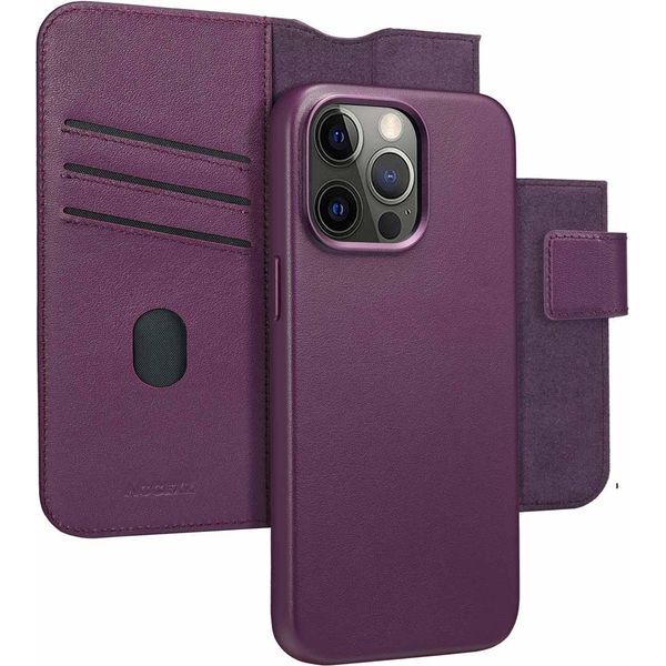 Cover Per Iphone 15 Pro Max - Vera Pelle - Accezz Flip Cover/2 In 1 Case - Viola-image
