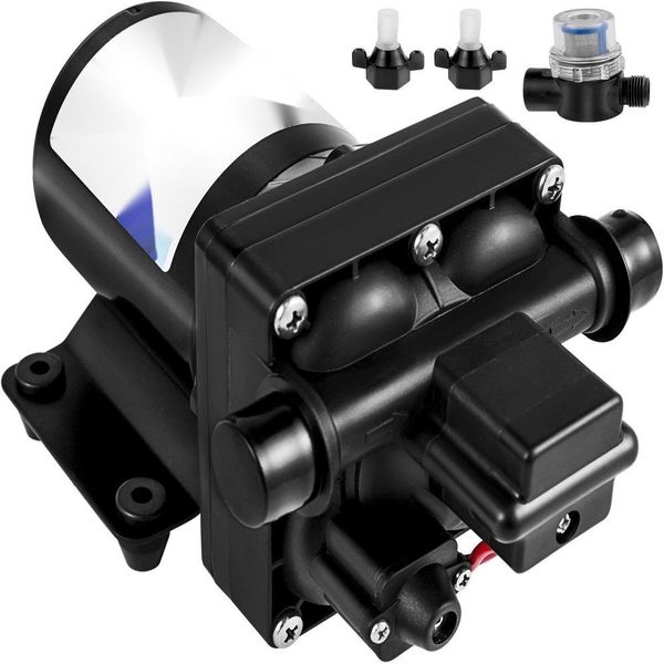 12 V - Pompa Dell'acqua A Membrana Ad Alta Pressione, 3 Gpm, Polipropilene Pompa Dell'acqua A Membrana Ad Alta Pressione - Pressione Massima 45 Psi, Pompa Dell'acqua Autoadescante Con Valvola Di Non Ritorno Incorporata, Ideale Per Roulotte E Imbarcazioni-image