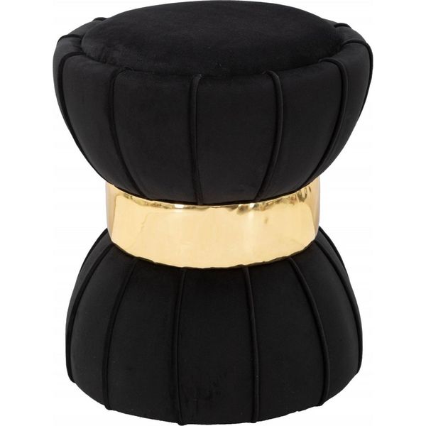 Mauro Ferretti Sgabello Floral Ø 40X44 Cm Oro Nero-image
