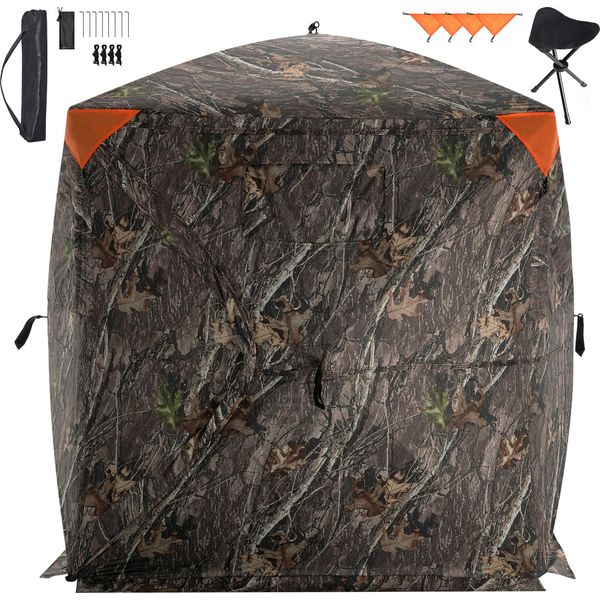Succebuy Tenda Da Caccia Trasparente A 270°, Tenda Pop-Up Per Cervi Da 2-3 Persone Con Borsa Per Il Trasporto, Tenda Portatile, Rete Unidirezionale Per La Caccia Al Tacchino E Al Cervo, Tessuto Mimetico-image