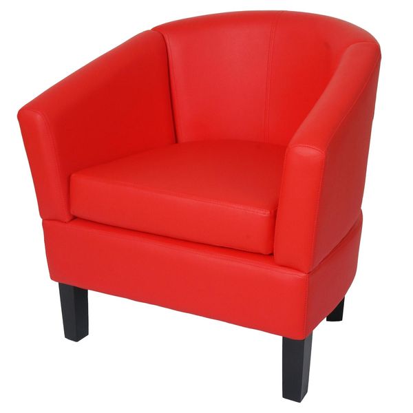 Lounge-Sessel MCW-O17, Sessel Clubsessel Cocktailsessel, Mvg-Zertifiziert Kunstleder ~ Rot-image
