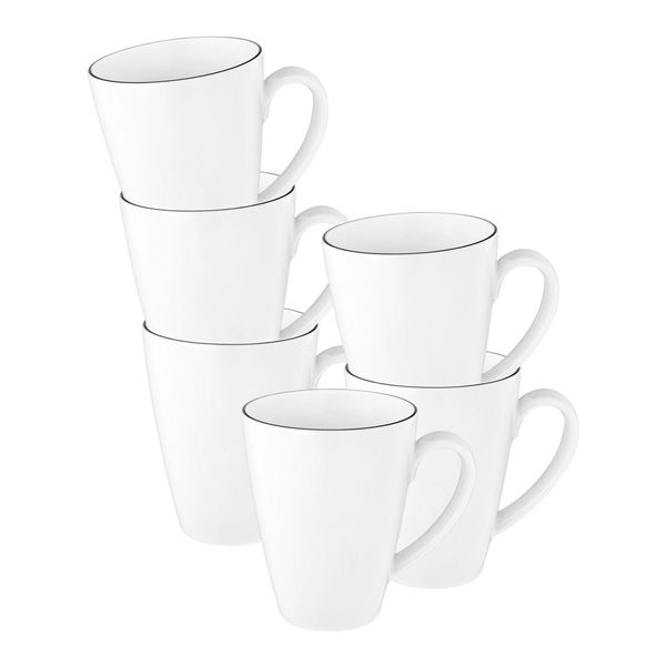 Seltmann Weiden Kaffeebecher Tambel Lido Black Line 350 Ml 6Er Set-image