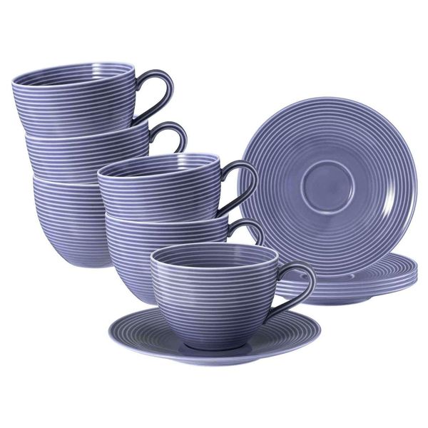 Seltmann Weiden Milchkaffeetassen Mit Untertassen Beat Color Glaze 350 Ml 6Er Set-image