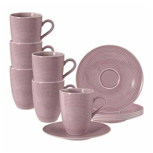Seltmann Weiden Henkelbecher Mit Untertassen Beat Color Glaze 350 Ml 6Er Set-image