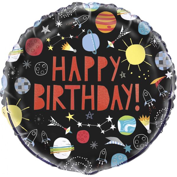 Palloncino In Alluminio Colorato Happy Birthday 45 Cm - Taglia Unica-image