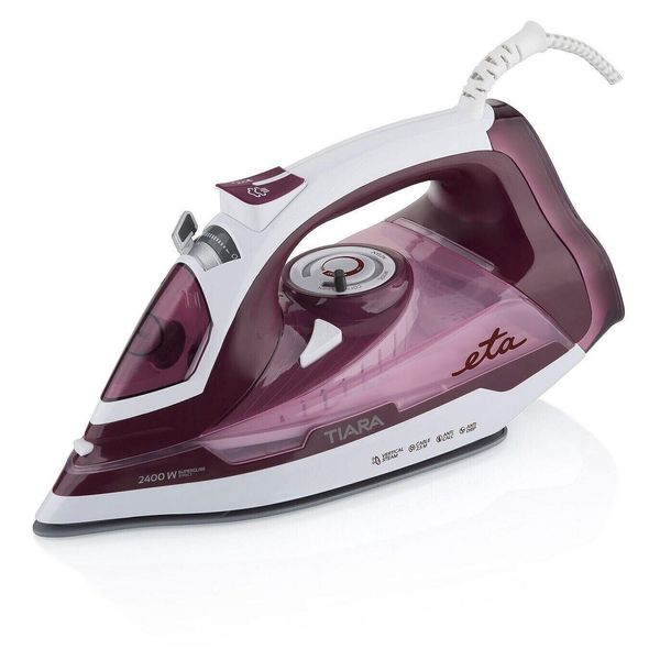Ferro Da Stiro A Vapore Eta Tiara Ii ETA126990000, 2 400 W , Superficie Stirante Eloxium Premium, Vapore Verticale, Spray, Gocciolamento, Stop Gocciolamento, Anticalcare, Autopulizia, Funzione Di Spegnimento Automatico-image