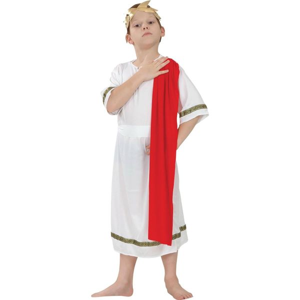 Bristol Novelty - Costume Da "Imperatore Romano"" Per Bambino BN532 (M) (Bianco/Rosso/Oro)"-image