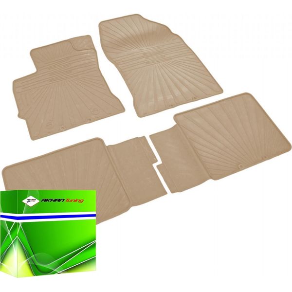 DK1237 - Set Di Tappetini In Gomma Per Auris (E18) Dal 2012-> Beige-image