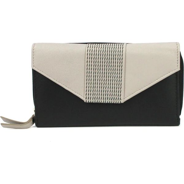 Eastern Counties Leather - Portafoglio In Pelle "Sofia"" EL404 (Taglia Unica) (Nero/Avorio)"-image