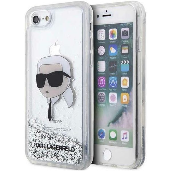 Karl Lagerfeld Klhci8Lnkhch Iphone 7/8/Se 2020 / Se 2022 Srebrny/Argento Custodia Rigida Glitter Karl Head-image