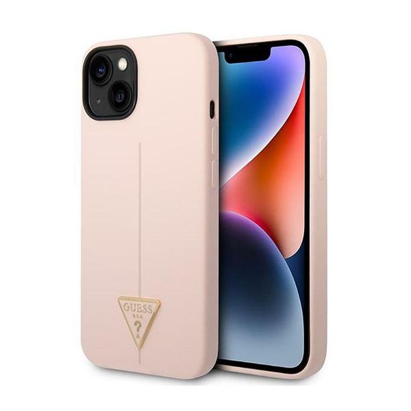 Guess Guhcp14Msltgp Iphone 14 Plus / 15 Plus 6.7 Rosa / Rosa Custodia Rigida In Silicone Triangolo-image