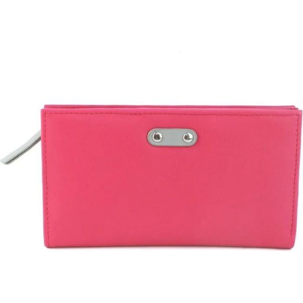Eastern Counties Leather - Portafoglio In Pelle A Contrasto "Rosemary"" Per Donna EL434 (Taglia Unica) (Fucsia/Grigio)"-image