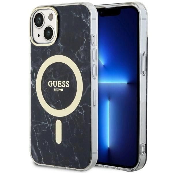 Guess Guhmp14Mpcumak Custodia Rigida Per Iphone 14 Plus/ 15 Plus 6.7 Czarny/Nero In Marmo Magsafe-image