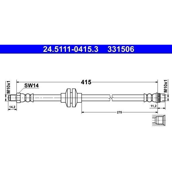 Ate 24.5111-0415.3 - Tubo Freno Oe 46 21 077 56R Per Duster-image