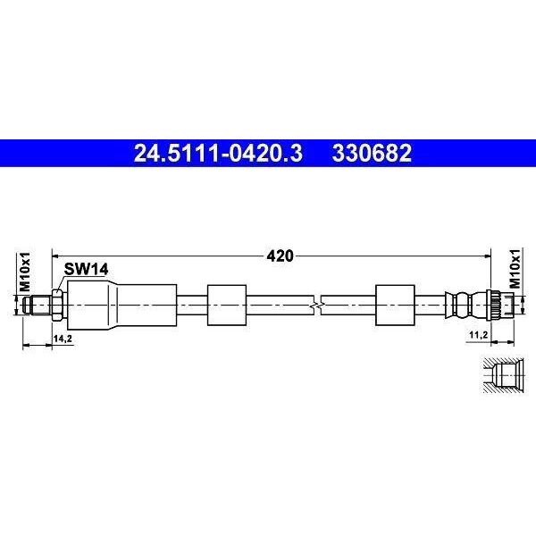 Ate 24.5111-0420.3 - Tubo Freno Oe 4806 A0 Per C4 (La), C4 I (Lc), 307, 307 Cc (3B), 307 Sw (3H)-image