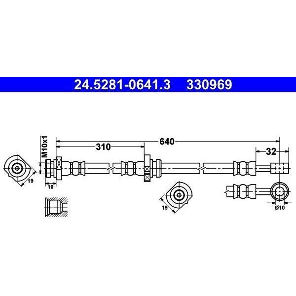 Ate 24.5281-0641.3 - Tubo Freno Oe 46211 AV710 Per Primera (P12)-image