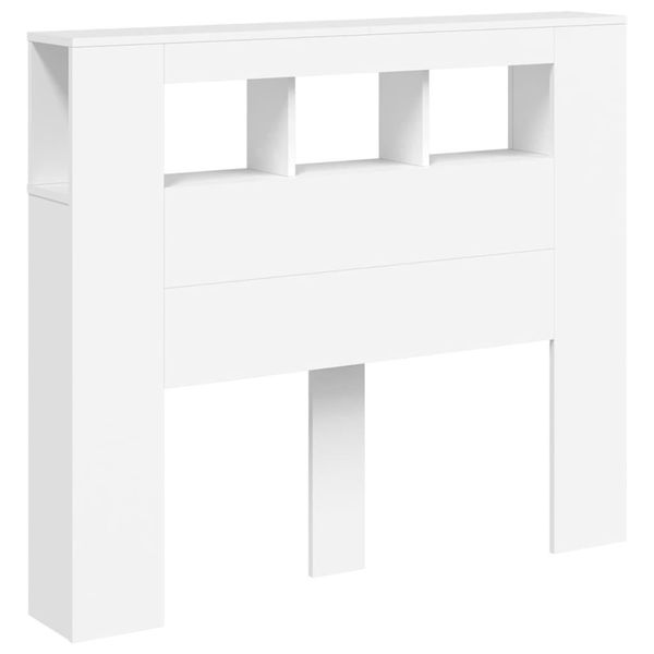 Vidaxl Testata Led Bianca 120X18,5X103,5 Cm Materiale A Base Di Legno-image