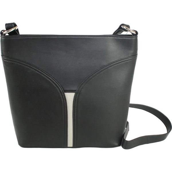 Eastern Counties Leather - Borsa A Tracolla "Caitlin"", Pelle EL450 (Taglia Unica) (Nero/Avorio)"-image
