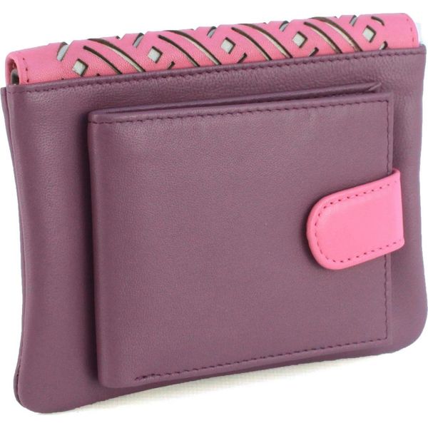 Eastern Counties Leather - Portafoglio In Pelle Da Donna "Luna"" EL482 (Taglia Unica) (Grape/Rose)"-image