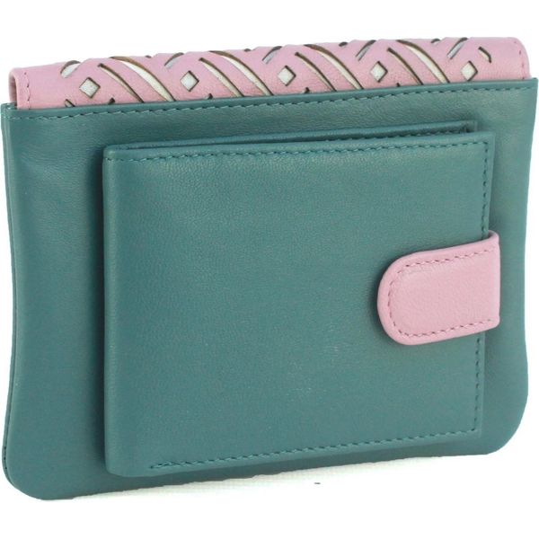 Eastern Counties Leather - Portafoglio In Pelle "Luna"" Da Donna EL482 (Taglia Unica) (Blu Acqua/Rosa)"-image