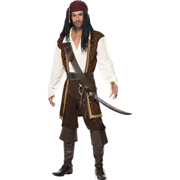 Smiffys - Set Di Costumi Da Uomo "High Seas"" SM2014 (M) (Marrone/Bianco/Oro)"-image