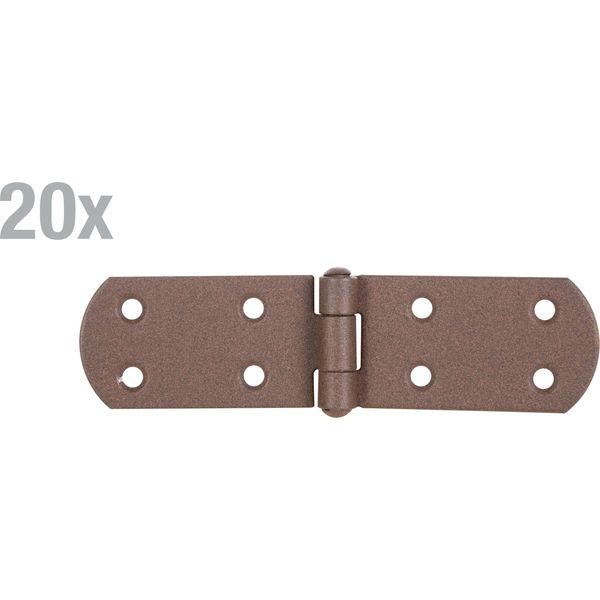 Alberts 821982 Cerniera Per Casse Duravis®, Con Perno Rivettato, Rivestimento Duplex Marrone Ruggine, Dimensioni 135 X 35 X 2 Mm, Set Di 20 Pezzi-image